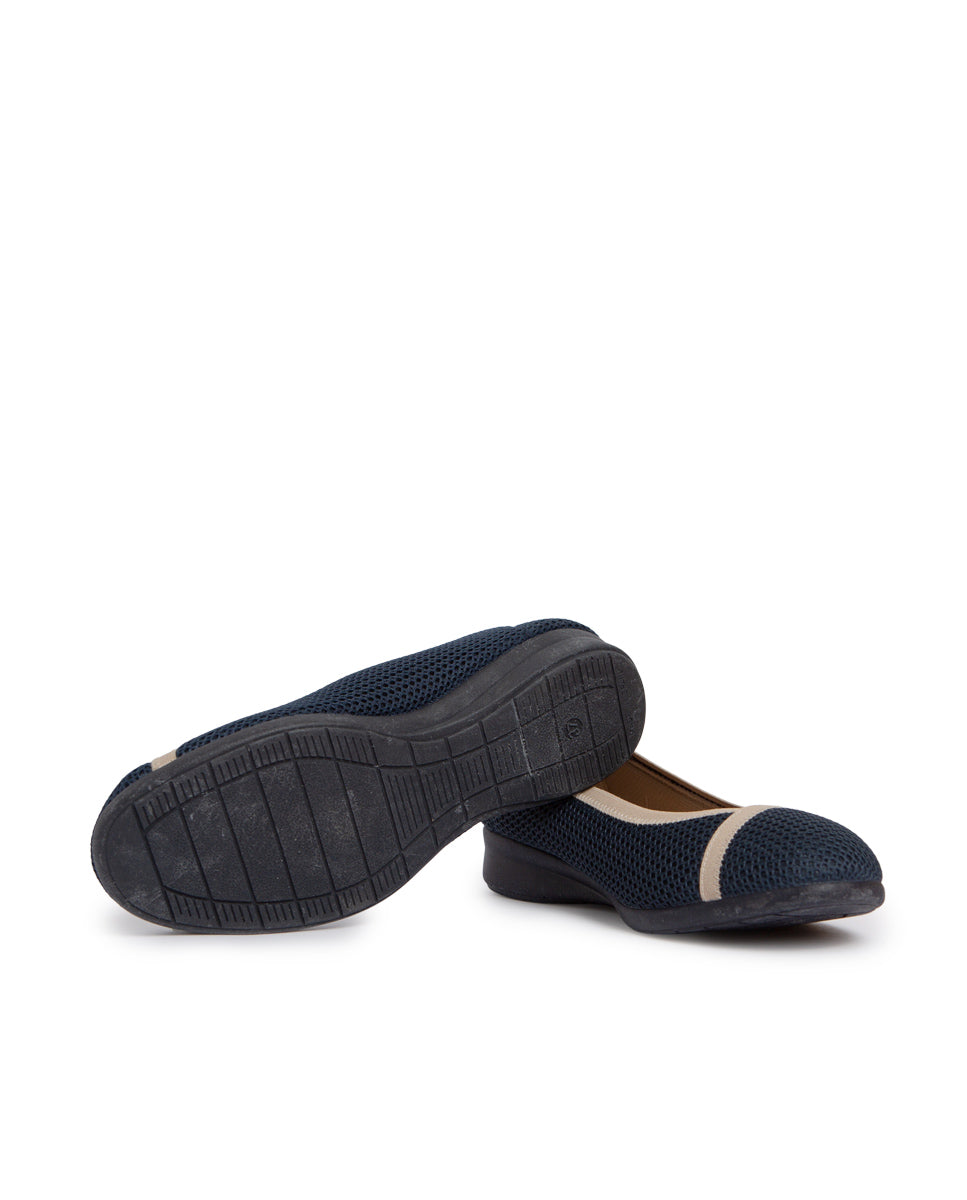 Zapato confort mujer elástico cruzado marino