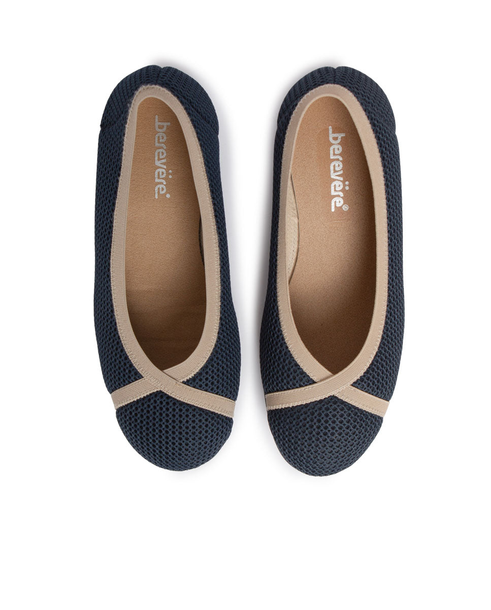 Zapato confort mujer elástico cruzado marino