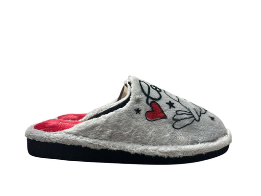 Zapatillas destalonadas de mujer en gris love you