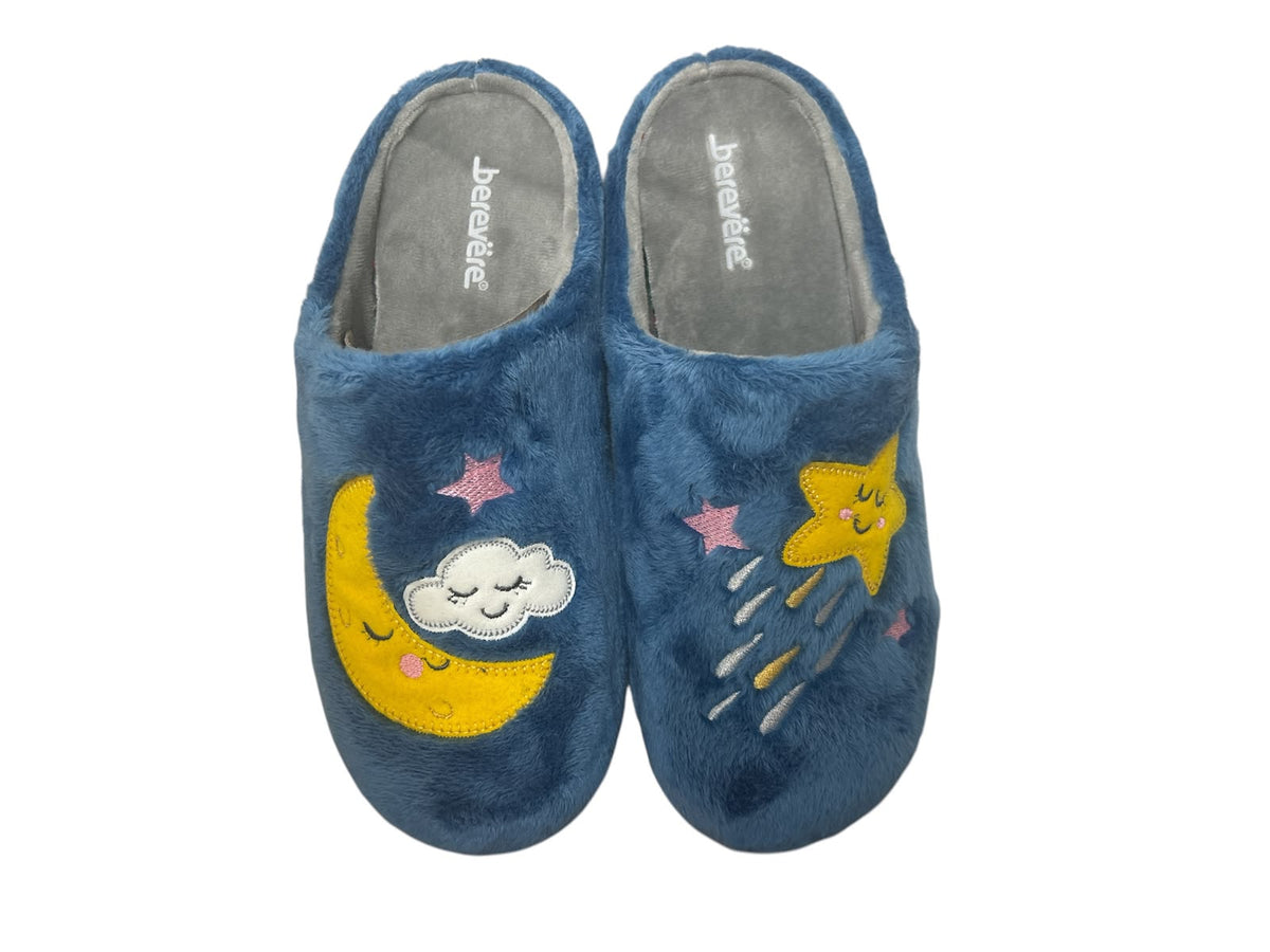 Zapatillas destalonadas mujer luna y lluvia aguamar