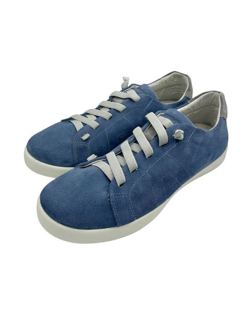 Sneaker piel serraje hombre azul