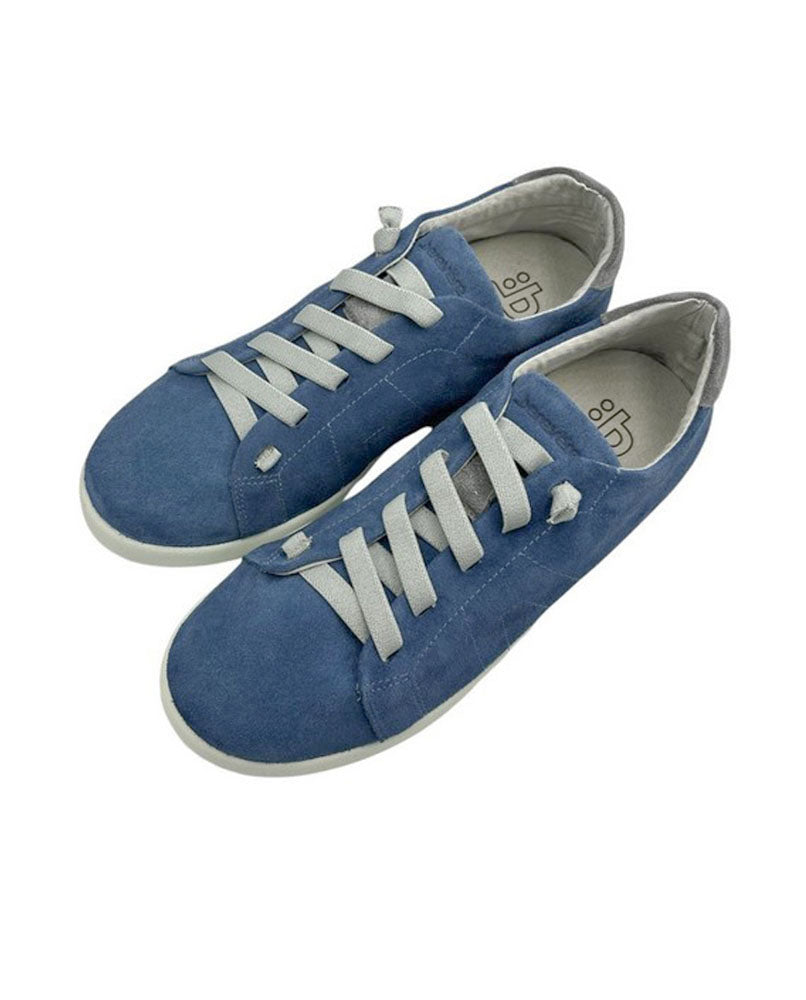 Sneaker piel serraje hombre azul