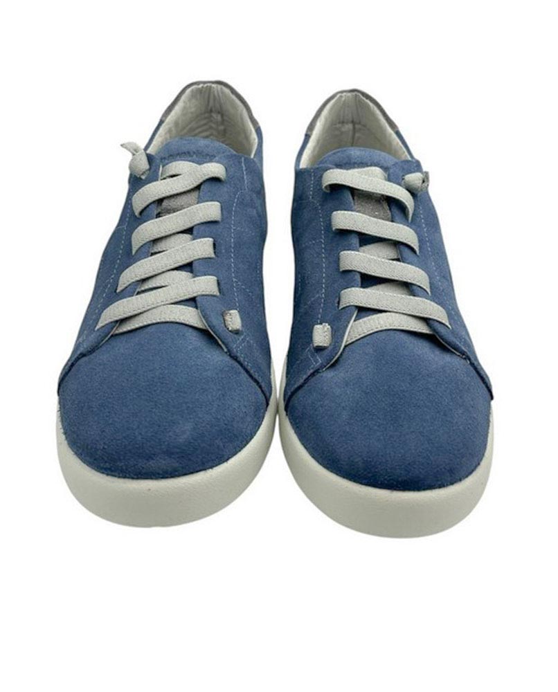 Sneaker piel serraje hombre azul