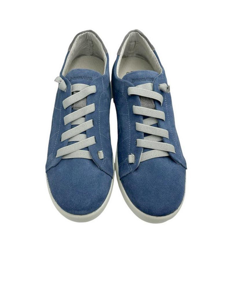 Sneaker piel serraje hombre azul