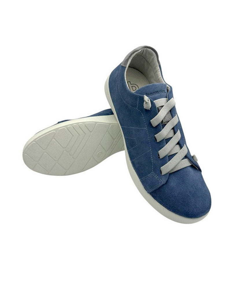 Sneaker piel serraje hombre azul