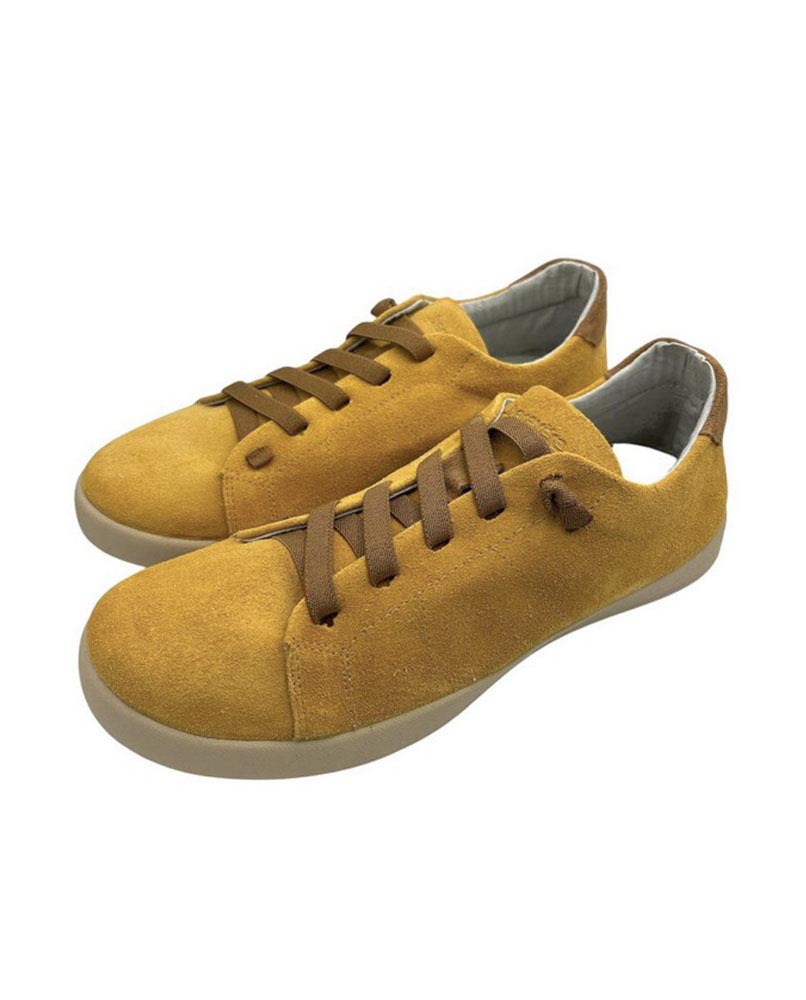 Sneaker piel serraje hombre mostaza