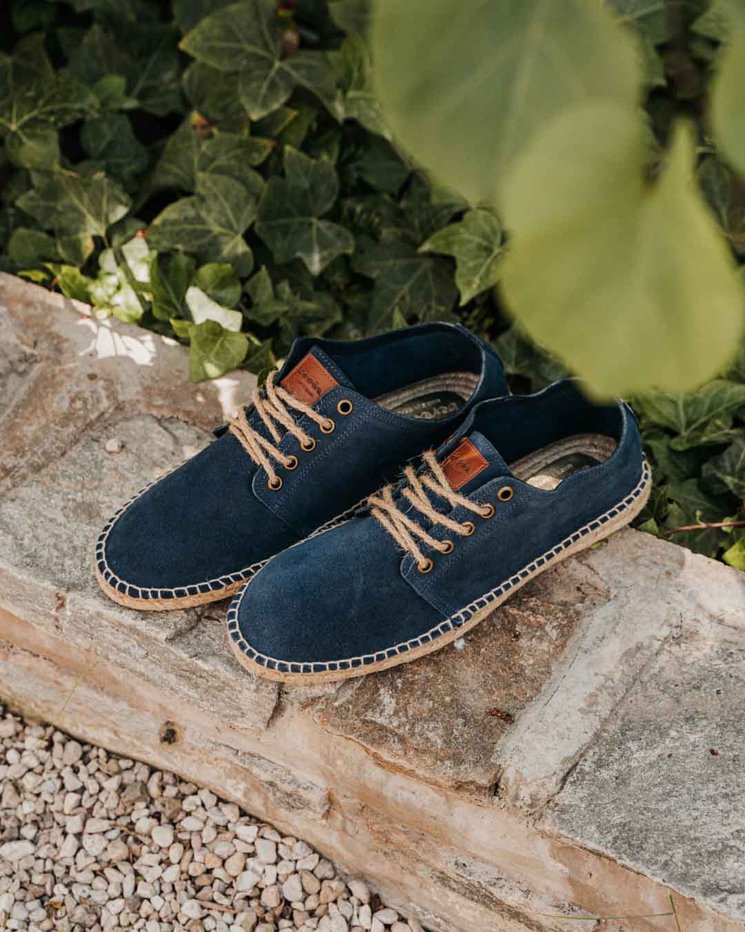 Alpargatas Blucher yute hombre en serraje marino