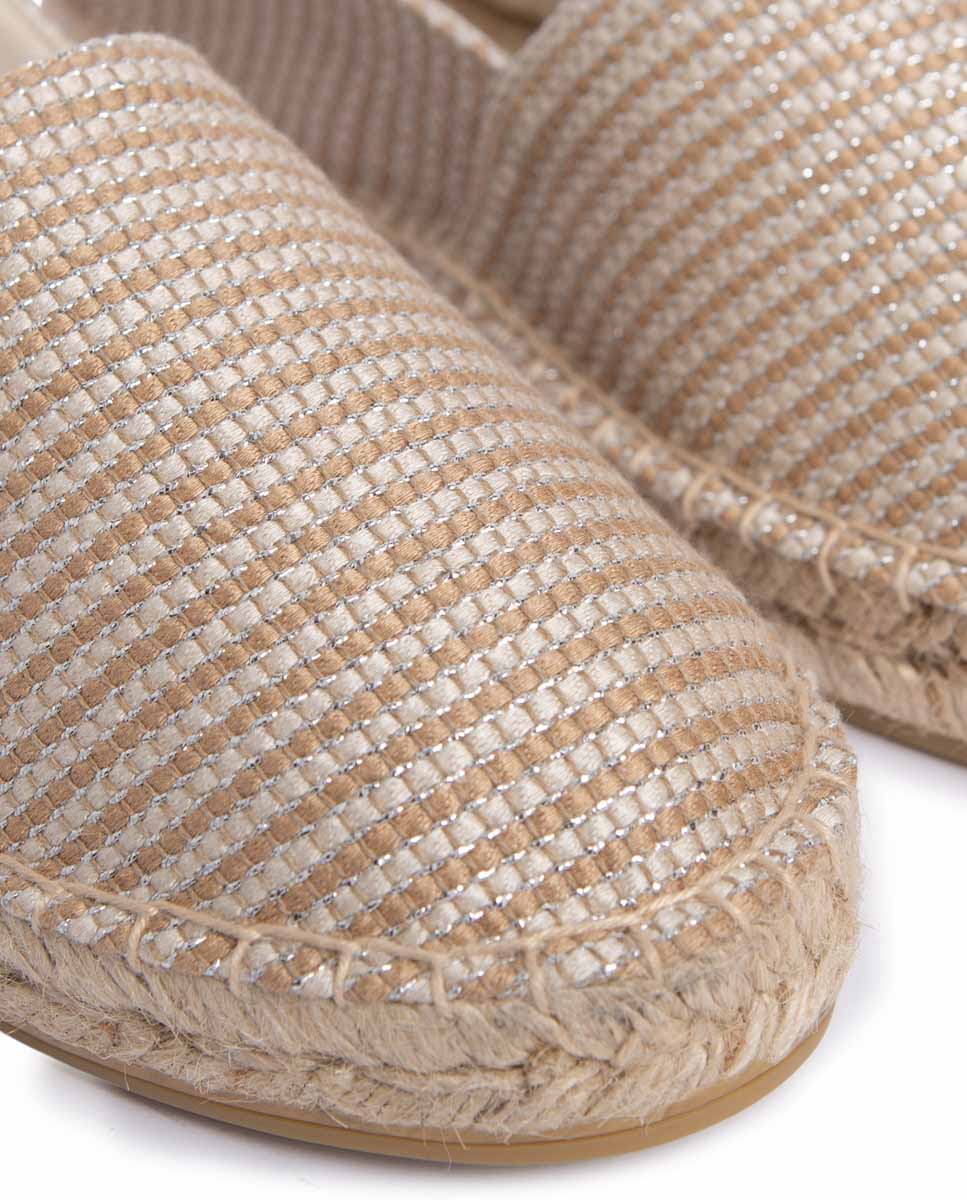 Alpargatas de yute mujer beige - oro textura