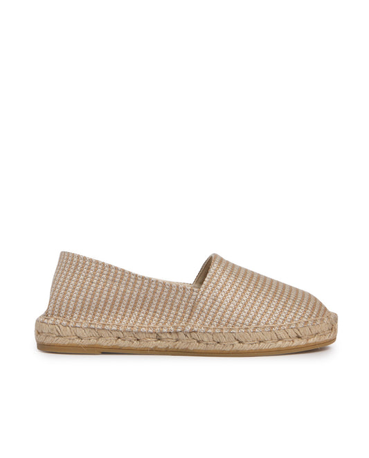 Alpargatas de yute mujer beige - oro textura