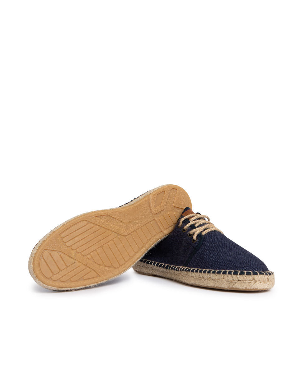 Alpargata blucher de yute para hombre en marino