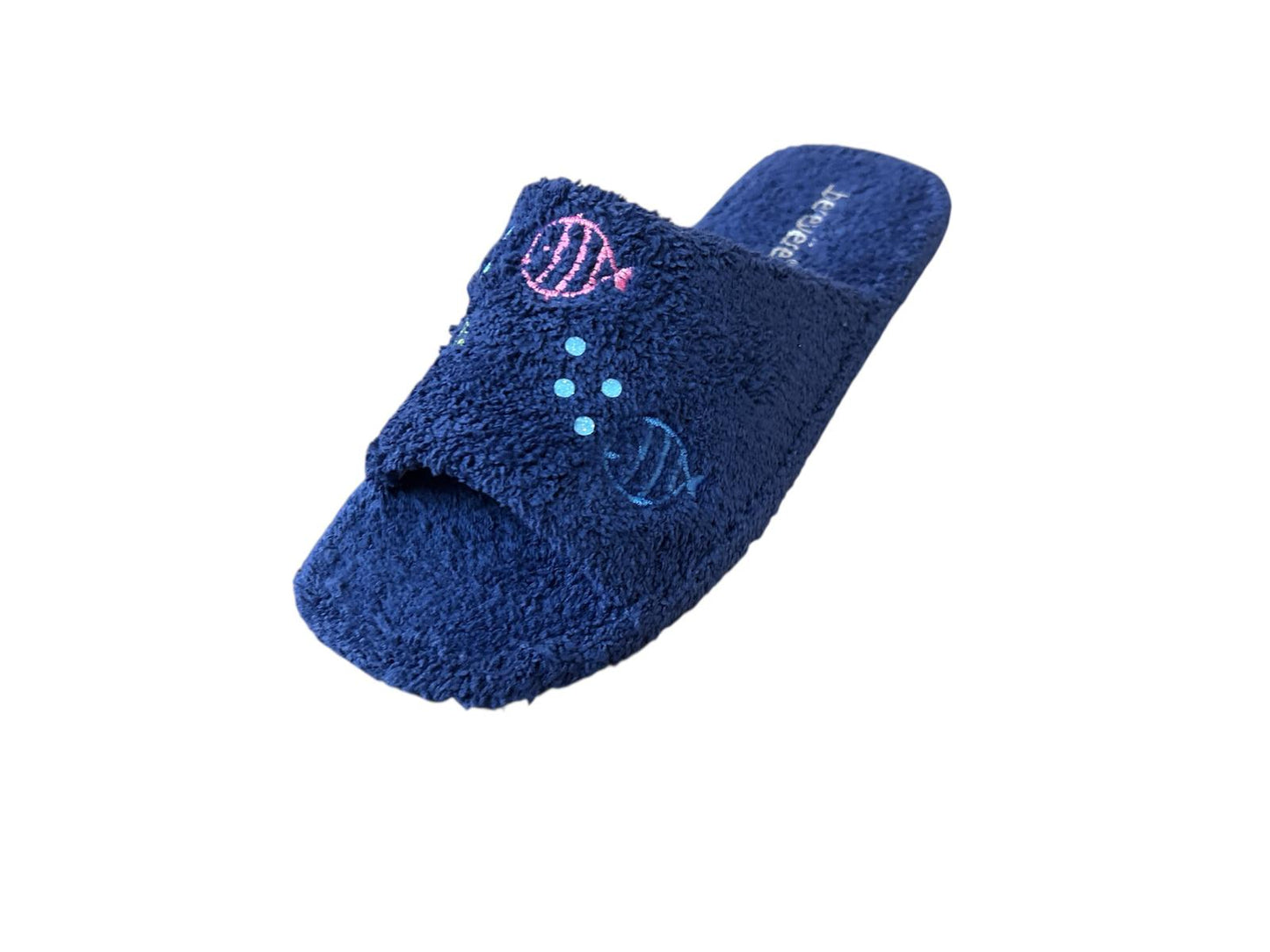 Zapatillas de casa de mujer rizo peces marino