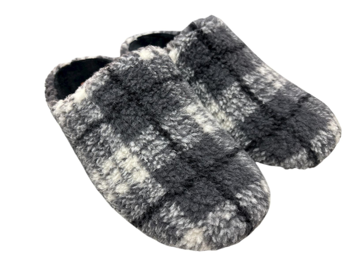 Zapatillas de hombre destalonadas cuadros gris