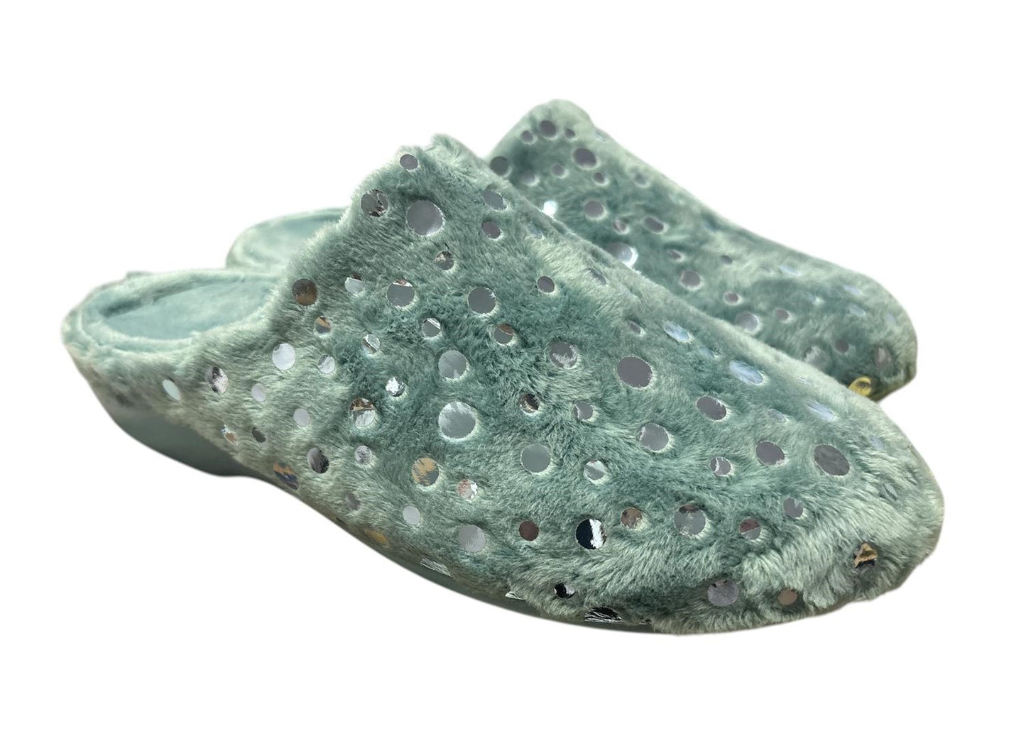 Zapatillas de mujer destalonadas burbujas azul