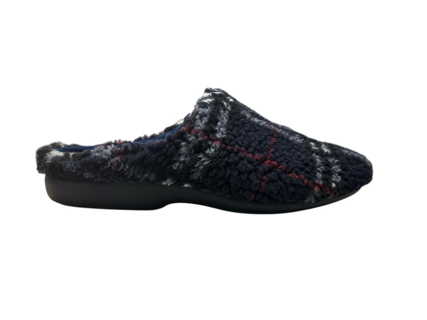 Zapatillas de hombre destalonadas cuadros marino