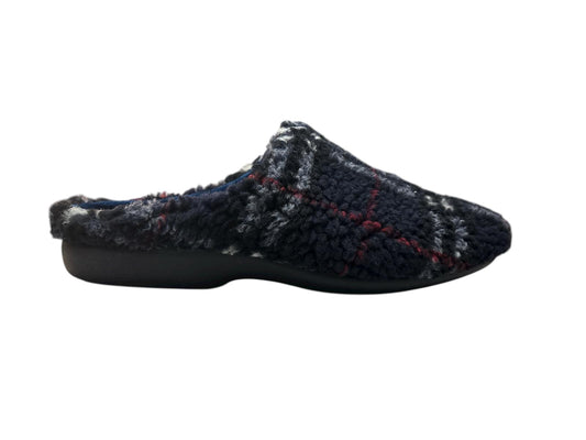 Zapatillas de hombre destalonadas cuadros marino