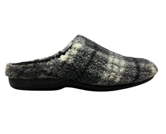 Zapatillas de hombre destalonadas cuadros gris