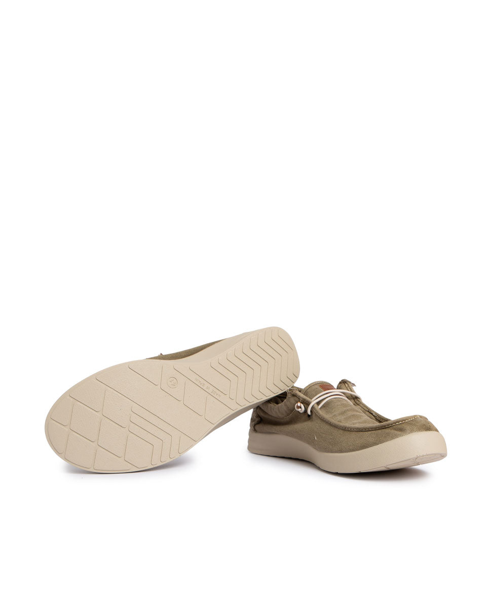 Deportivo para hombre kaki walabi ribeteado canvas