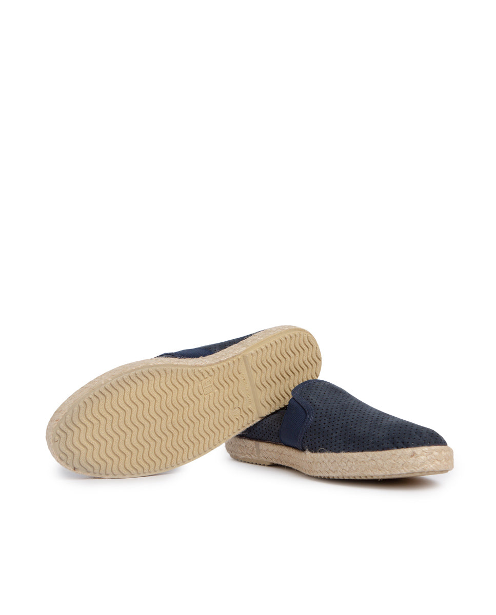 Alpargatas de yute hombre suede marino troquelado cangrejo