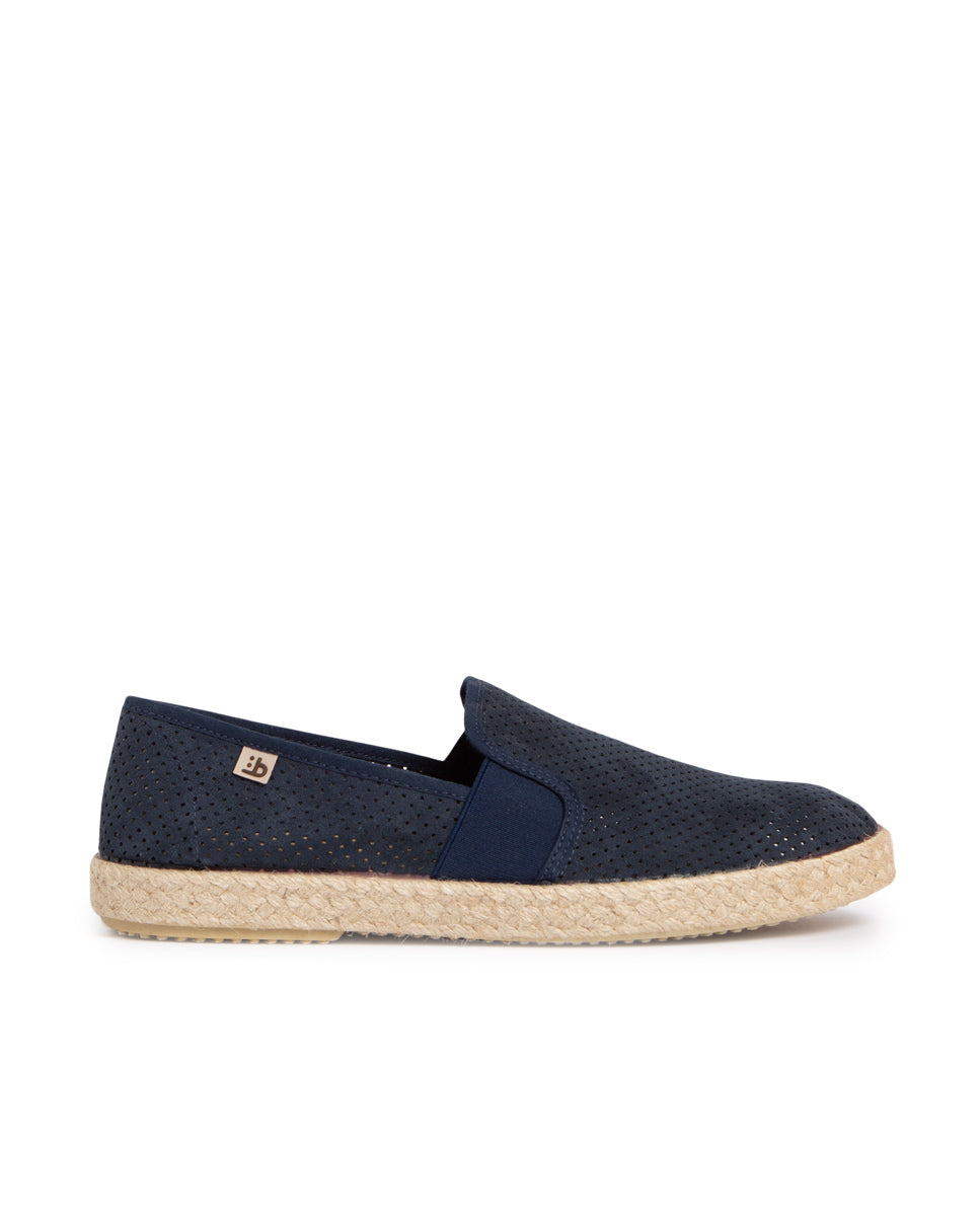 Alpargatas de yute hombre suede marino troquelado cangrejo