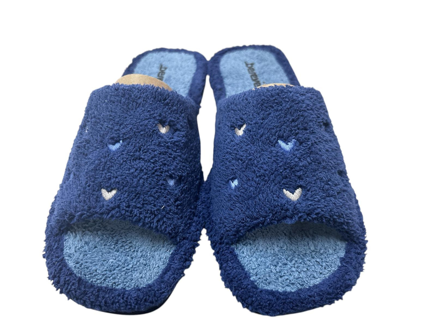 Zapatillas de mujer de rizo marino/aguamar corazones