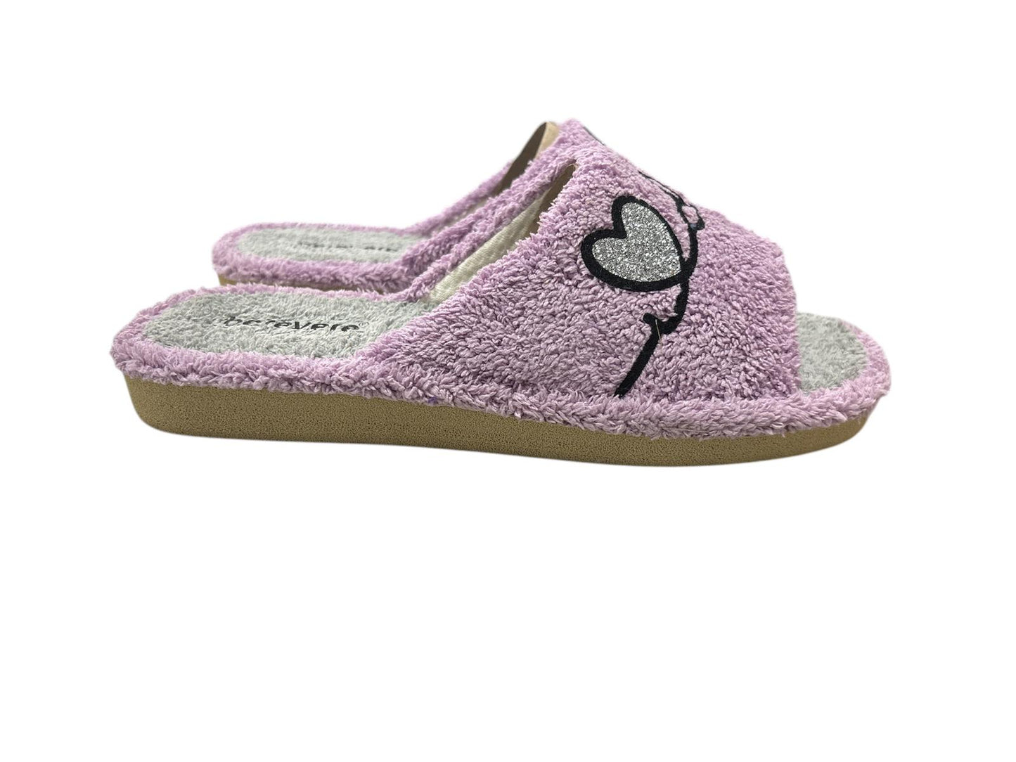 Zapatillas de mujer de rizo lila/gris love dogs