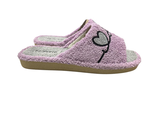 Zapatillas de mujer de rizo lila/gris love dogs