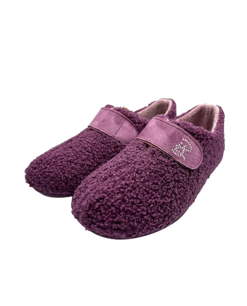 Zapatillas cerrada mujer velcro berengena